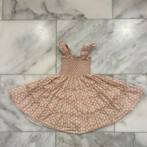 Hill House Peach Floral Ruffled Dress